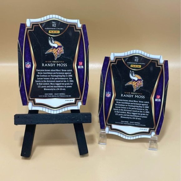 2020 Select Premier Level Randy Moss Prizm Die-Cut Vikings Lot #112 - Picture 5 of 5